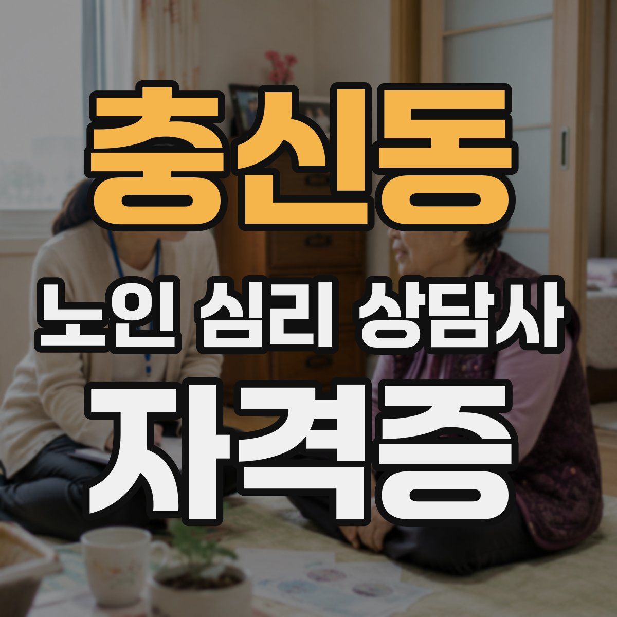충신동 노인 심리 상담사 자격증