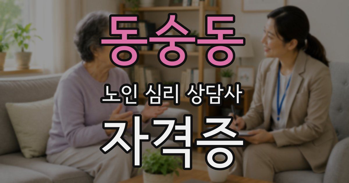동숭동 노인 심리 상담사 자격증