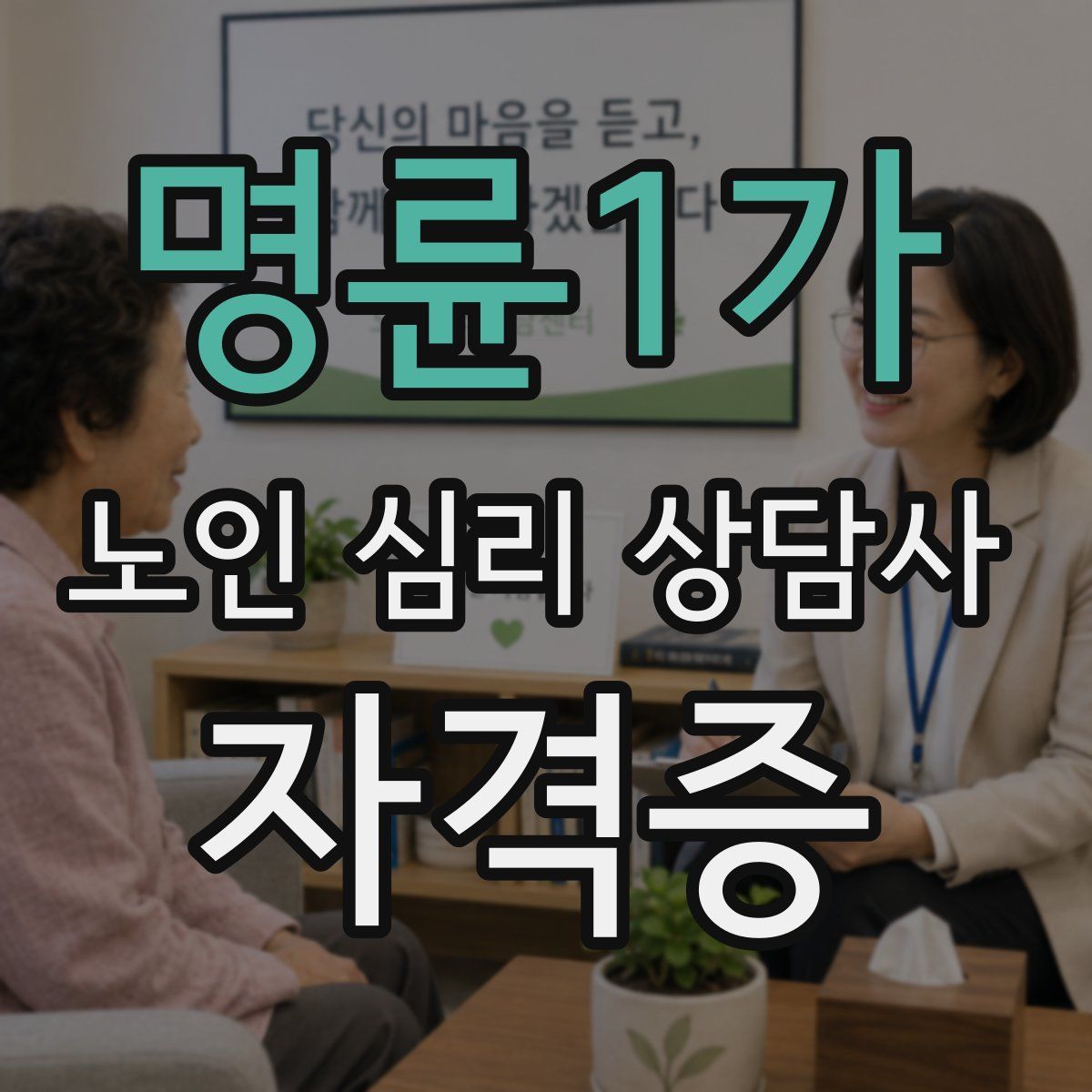 명륜1가 노인 심리 상담사 자격증