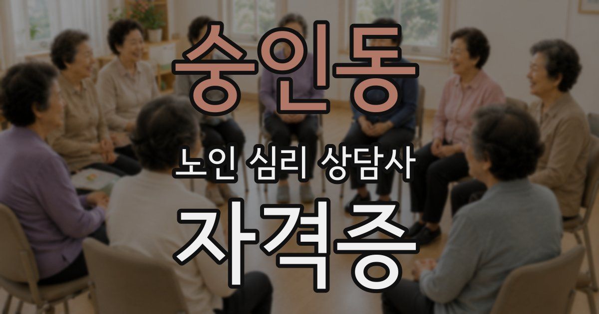 숭인동 노인 심리 상담사 자격증