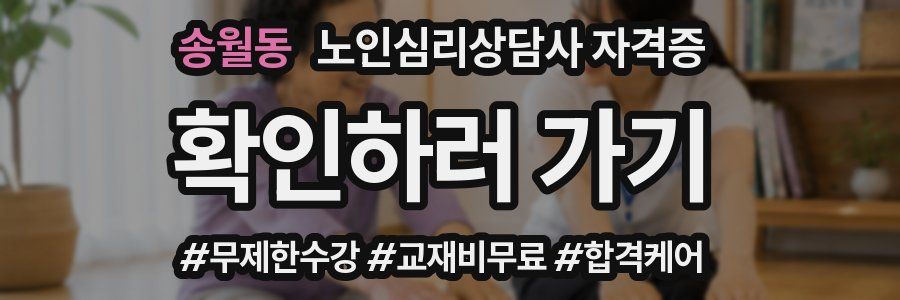 송월동 노인 심리 상담사 자격증