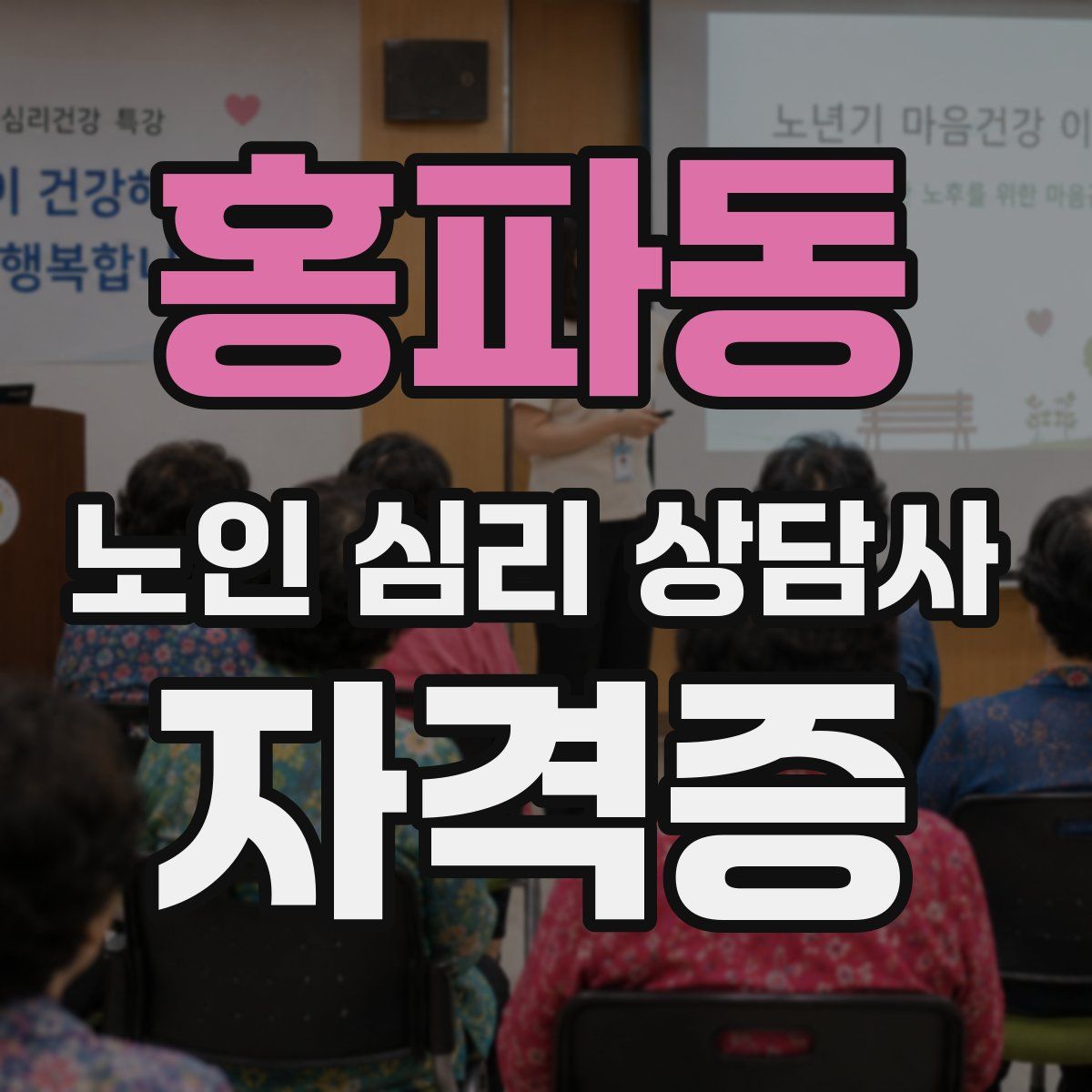 홍파동 노인 심리 상담사 자격증