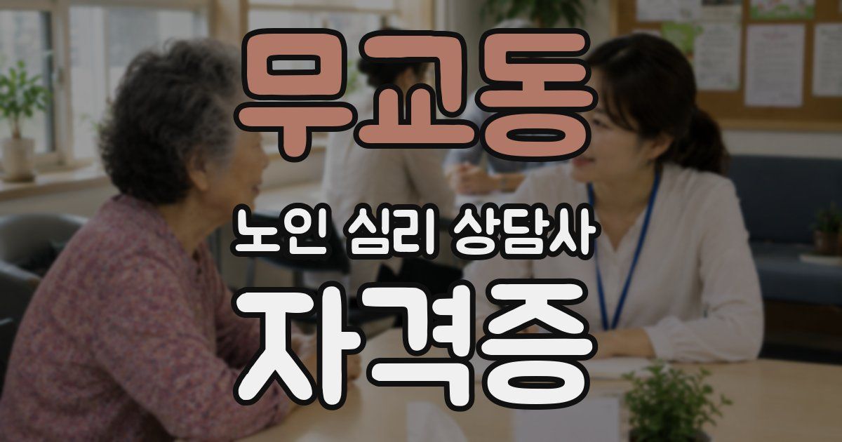 무교동 노인 심리 상담사 자격증