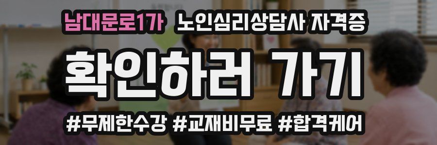 남대문로1가 노인 심리 상담사 자격증