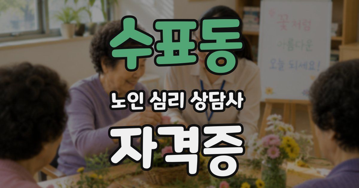 수표동 노인 심리 상담사 자격증