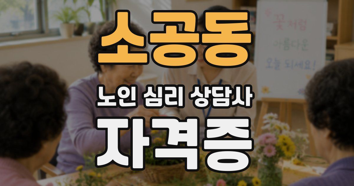 소공동 노인 심리 상담사 자격증