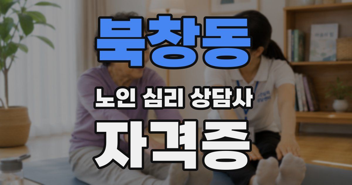 북창동 노인 심리 상담사 자격증