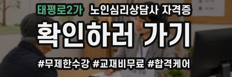 태평로2가 노인 심리 상담사 자격증