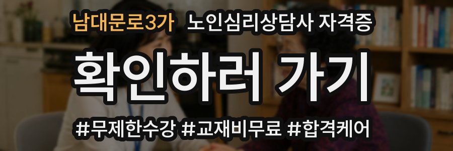 남대문로3가 노인 심리 상담사 자격증