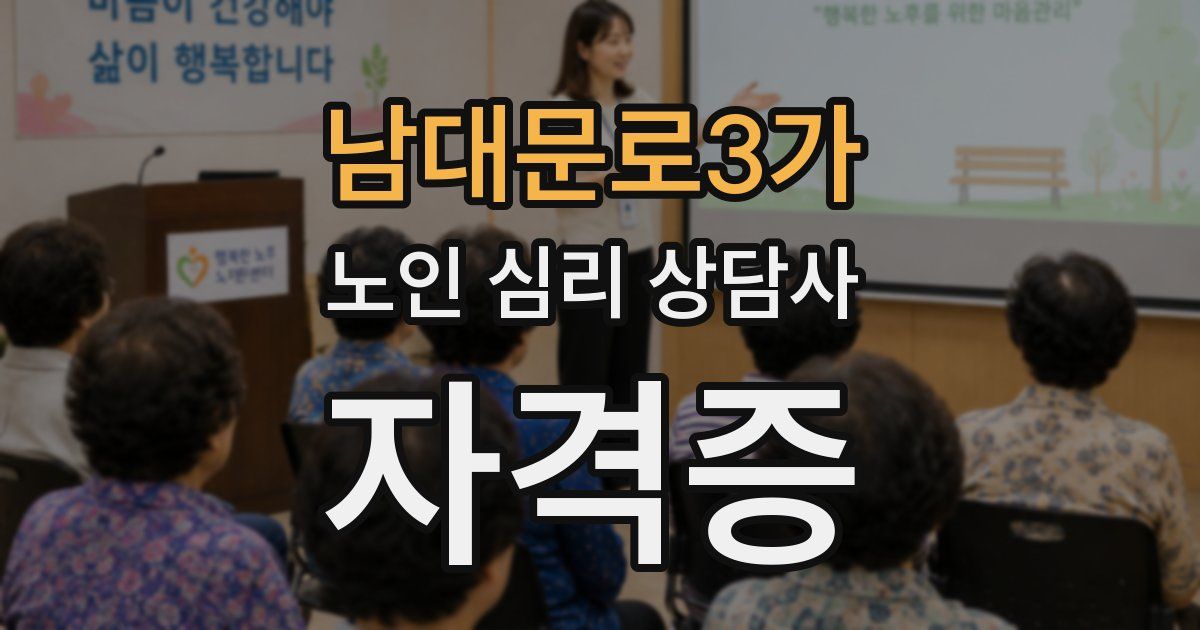 남대문로3가 노인 심리 상담사 자격증