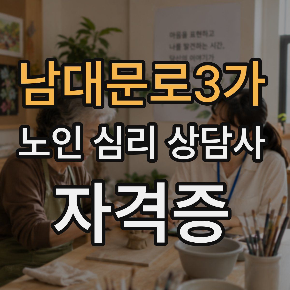 남대문로3가 노인 심리 상담사 자격증