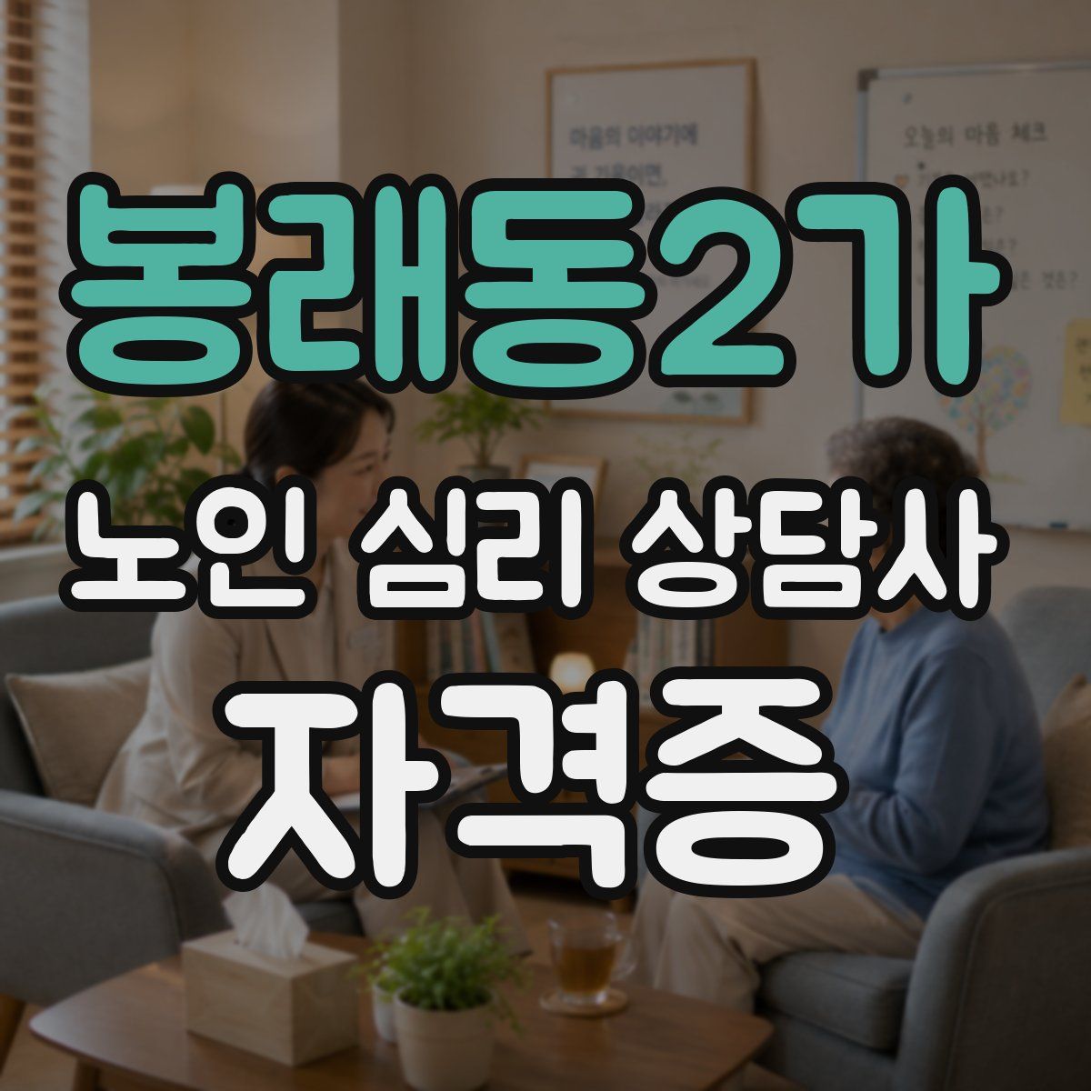 봉래동2가 노인 심리 상담사 자격증