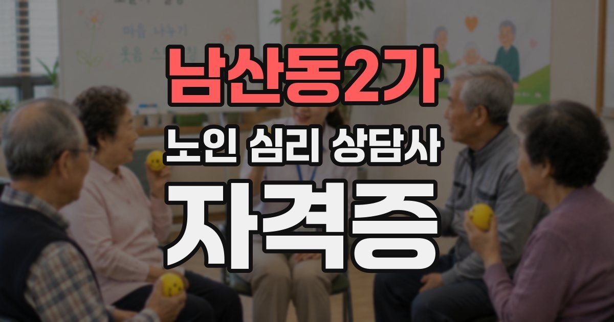 남산동2가 노인 심리 상담사 자격증
