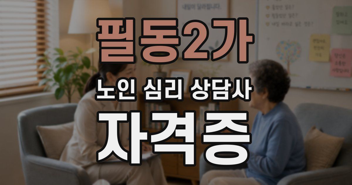 필동2가 노인 심리 상담사 자격증