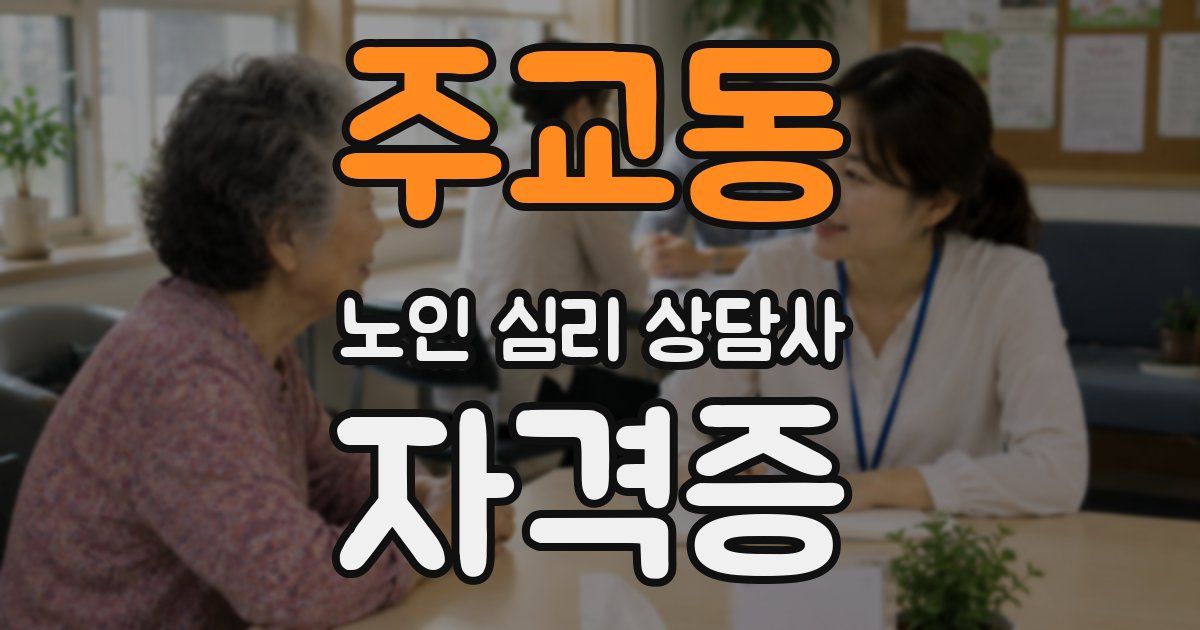 주교동 노인 심리 상담사 자격증
