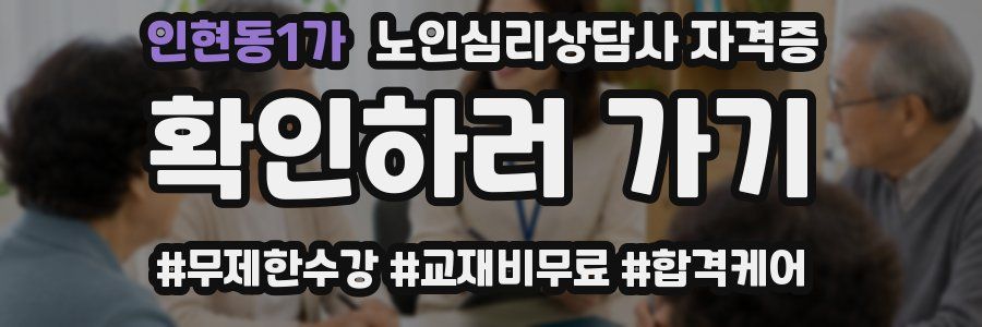 인현동1가 노인 심리 상담사 자격증