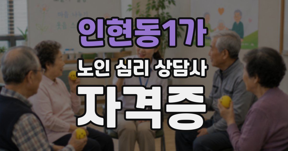 인현동1가 노인 심리 상담사 자격증