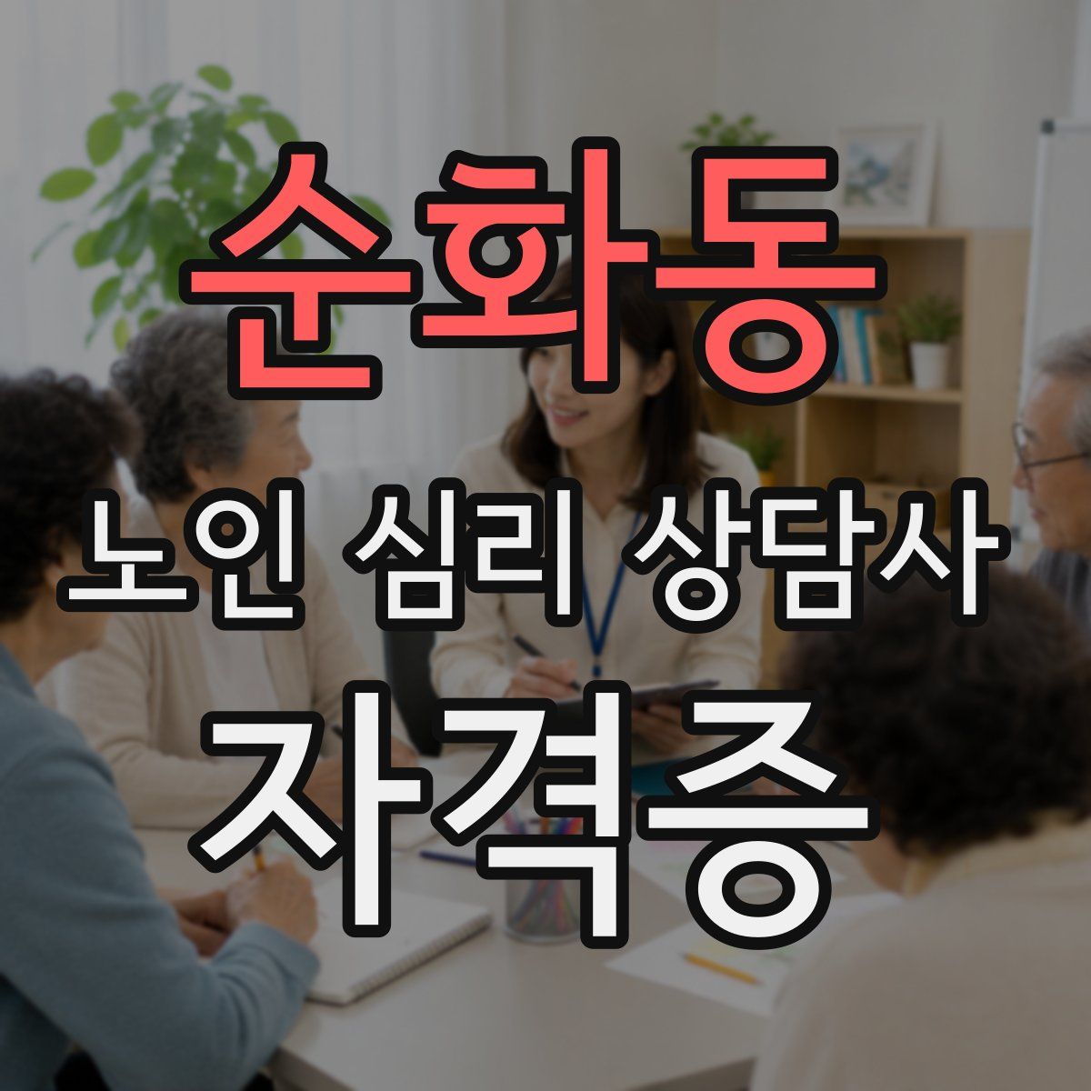 순화동 노인 심리 상담사 자격증