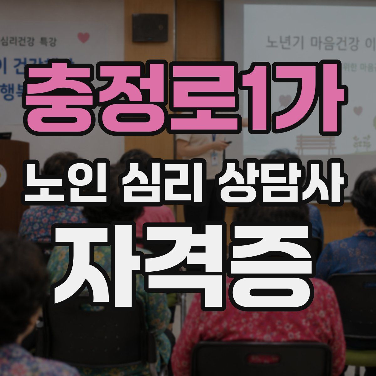 충정로1가 노인 심리 상담사 자격증