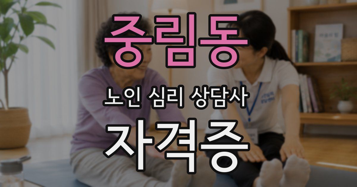 중림동 노인 심리 상담사 자격증