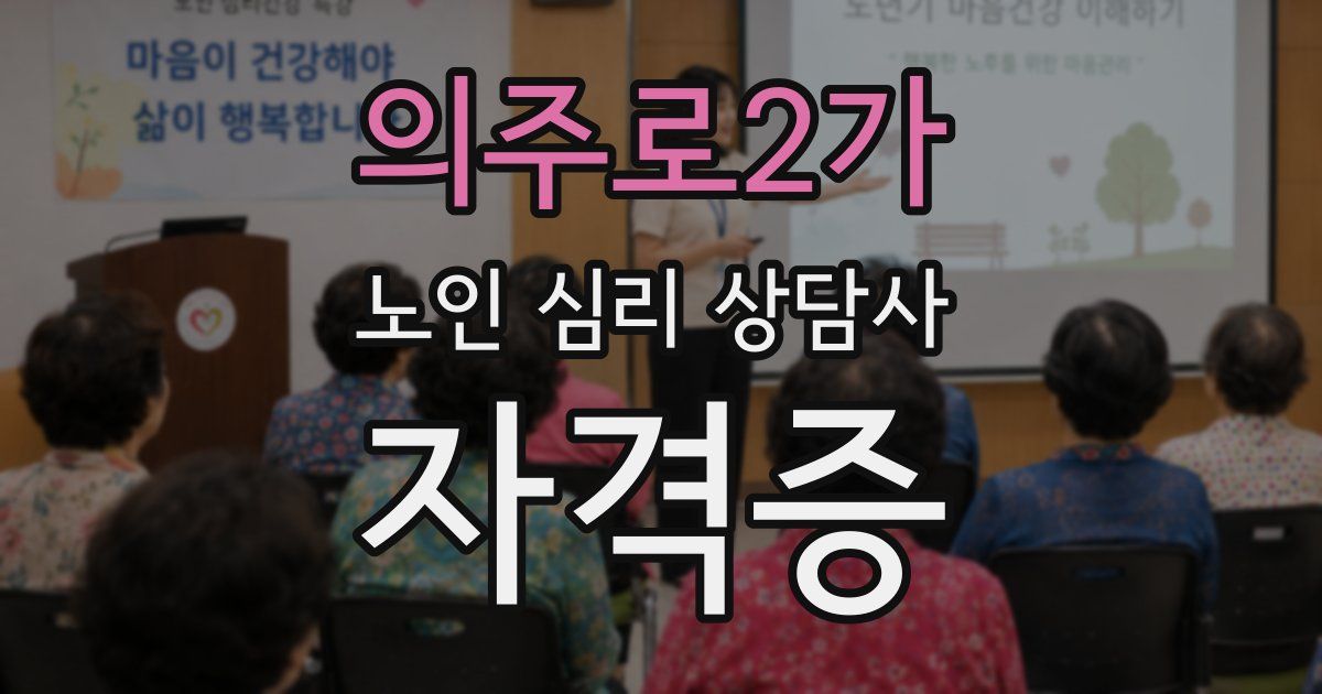 의주로2가 노인 심리 상담사 자격증