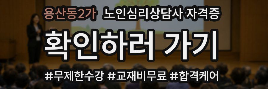 용산동2가 노인 심리 상담사 자격증