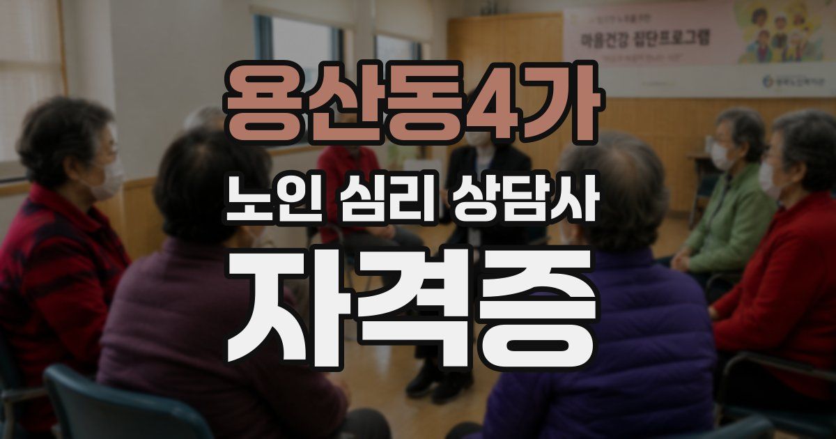용산동4가 노인 심리 상담사 자격증