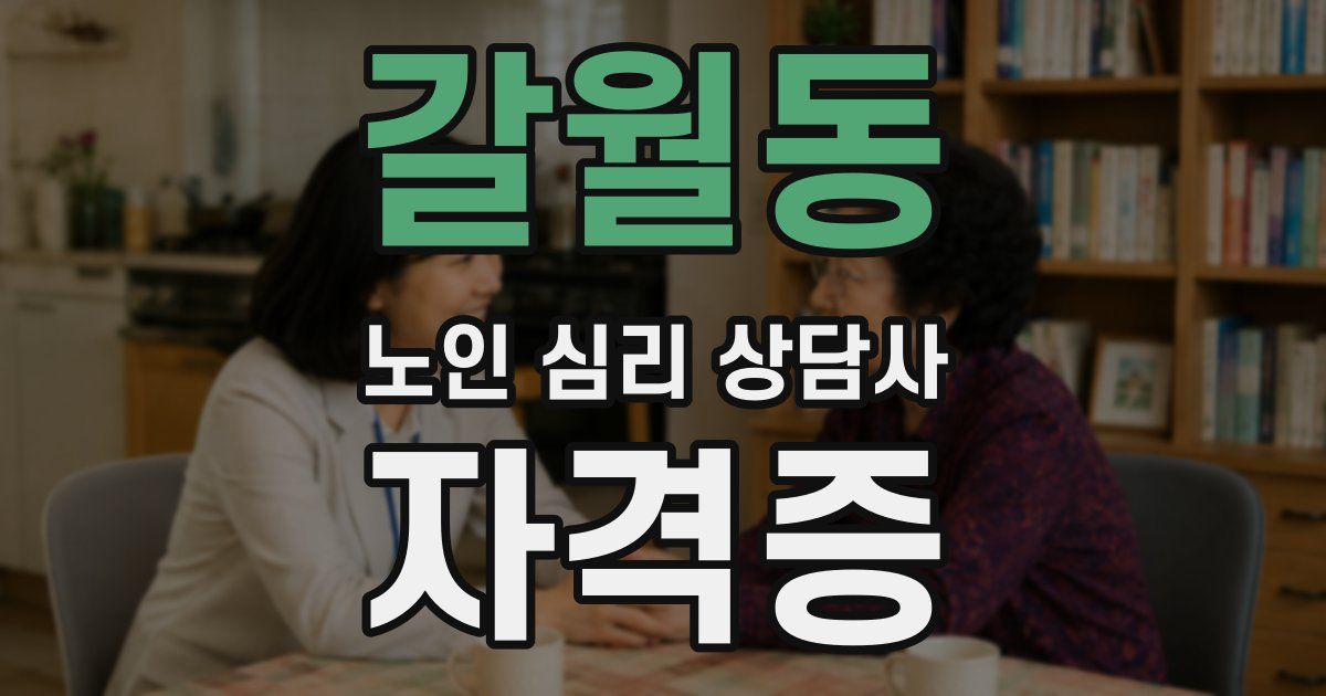 갈월동 노인 심리 상담사 자격증