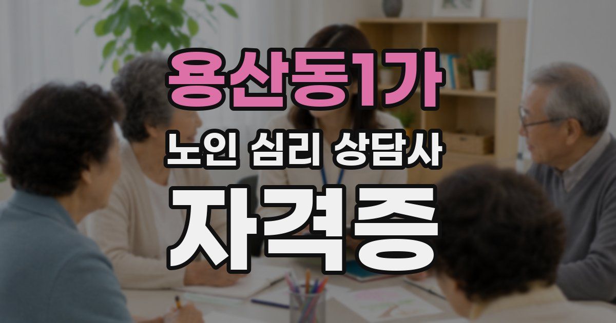 용산동1가 노인 심리 상담사 자격증