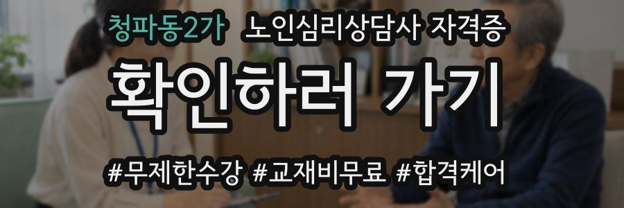 청파동2가 노인 심리 상담사 자격증
