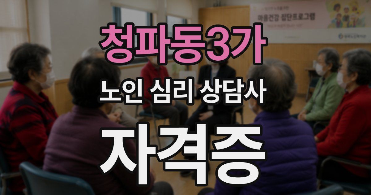 청파동3가 노인 심리 상담사 자격증