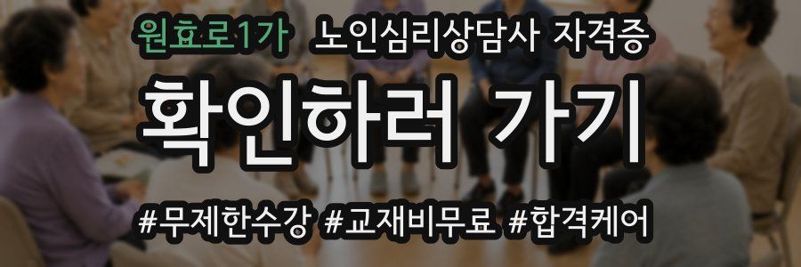 원효로1가 노인 심리 상담사 자격증