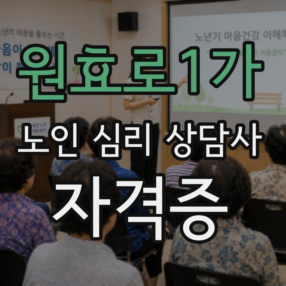 원효로1가 노인 심리 상담사 자격증