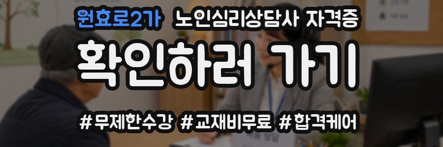 원효로2가 노인 심리 상담사 자격증