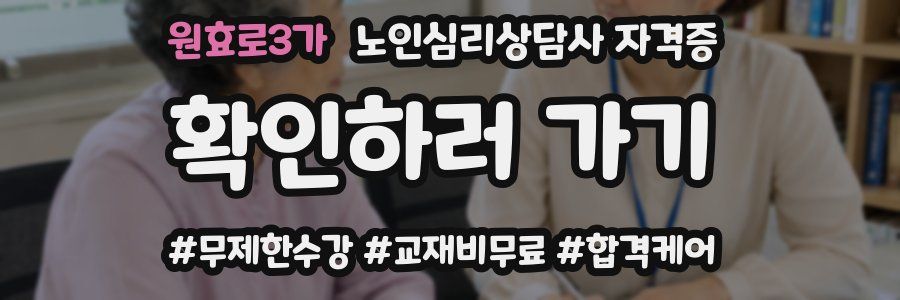 원효로3가 노인 심리 상담사 자격증