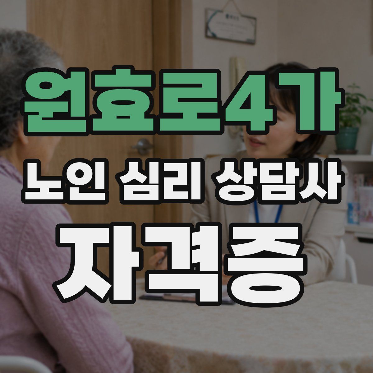 원효로4가 노인 심리 상담사 자격증