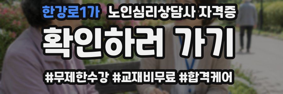 한강로1가 노인 심리 상담사 자격증