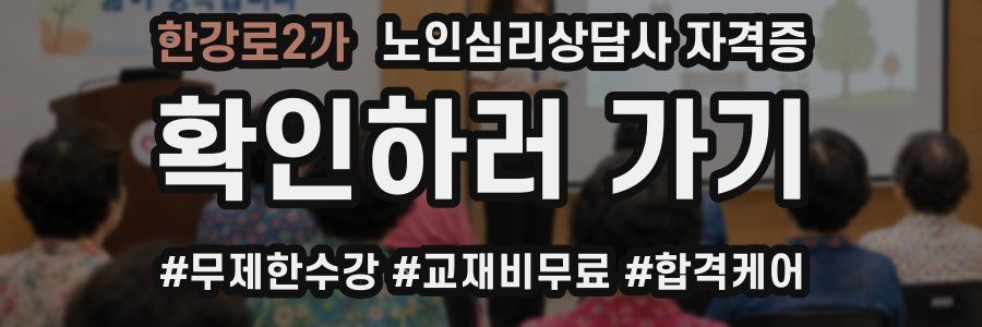 한강로2가 노인 심리 상담사 자격증