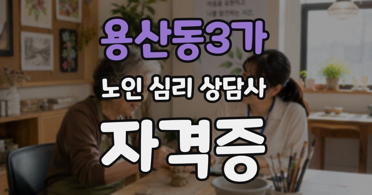 용산동3가 노인 심리 상담사 자격증