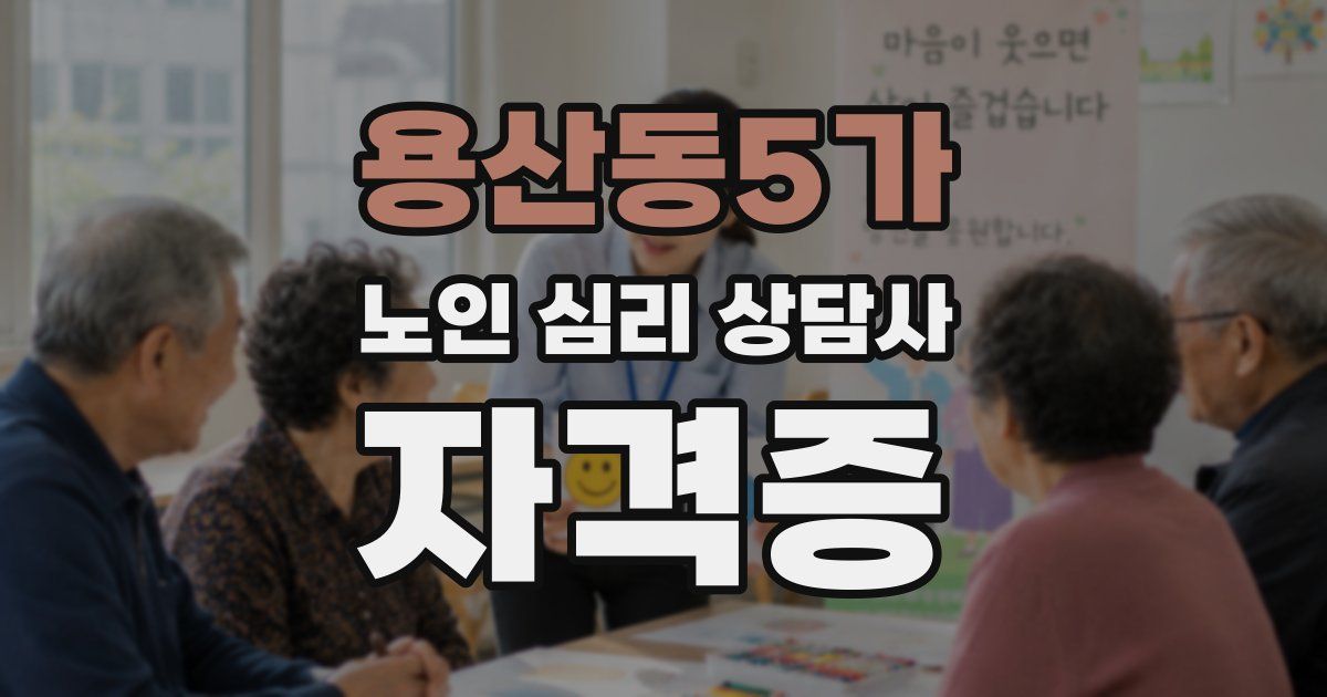용산동5가 노인 심리 상담사 자격증