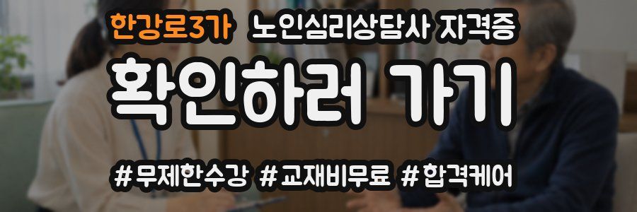 한강로3가 노인 심리 상담사 자격증