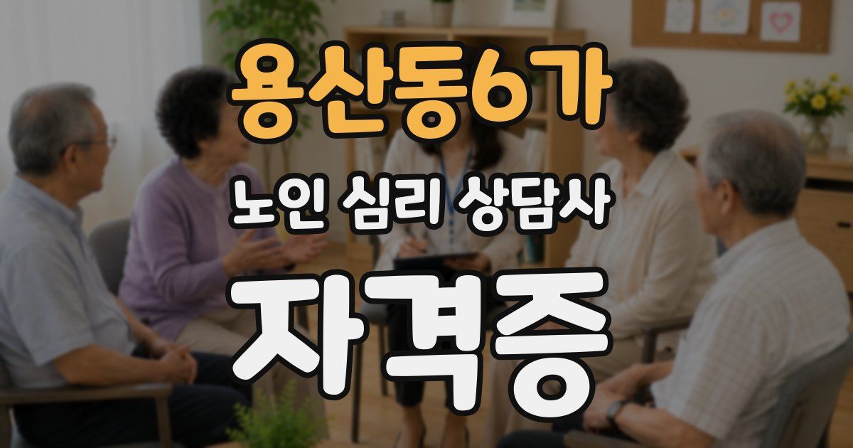 용산동6가 노인 심리 상담사 자격증