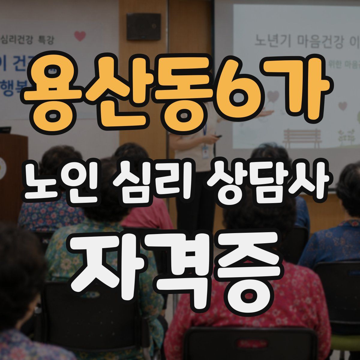 용산동6가 노인 심리 상담사 자격증