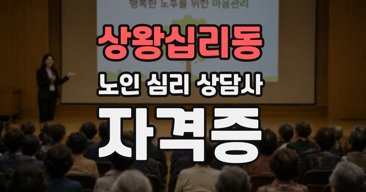 상왕십리동 노인 심리 상담사 자격증
