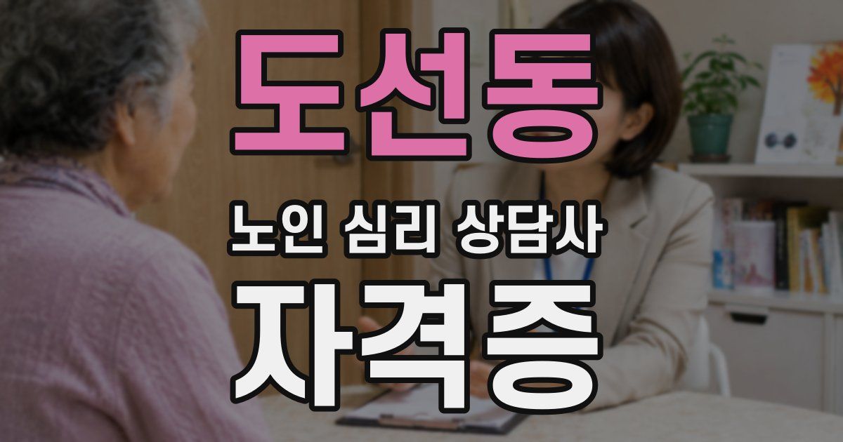 도선동 노인 심리 상담사 자격증
