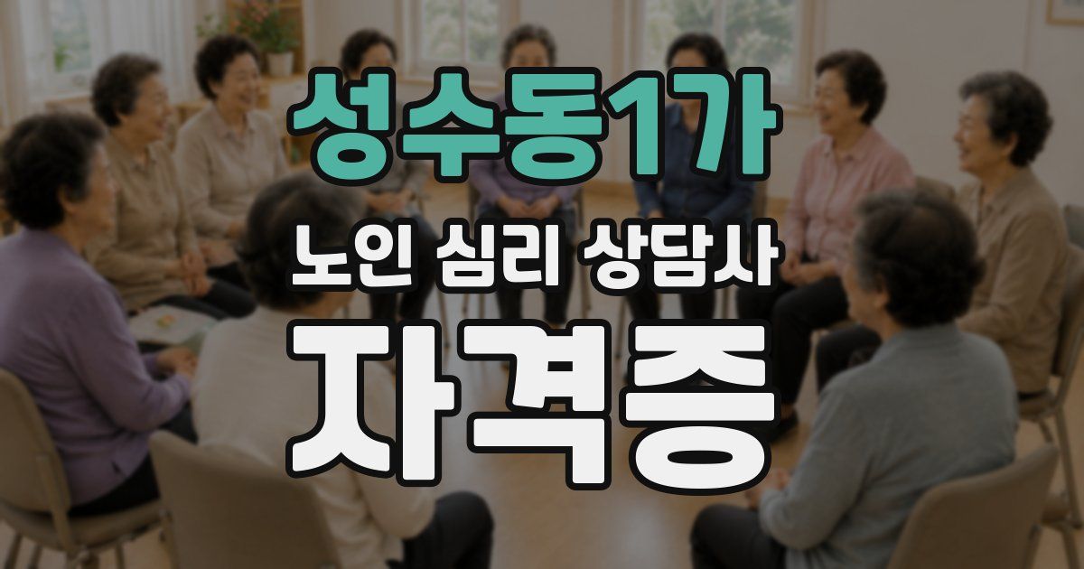 성수동1가 노인 심리 상담사 자격증