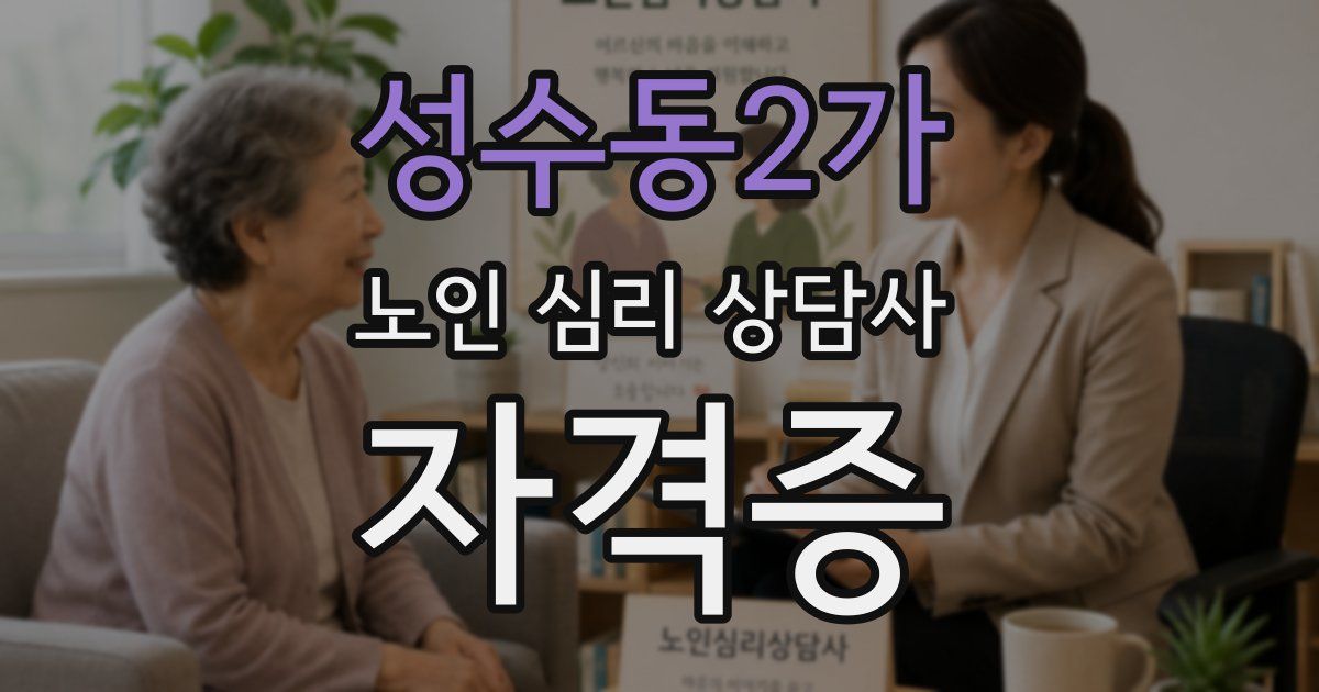 성수동2가 노인 심리 상담사 자격증