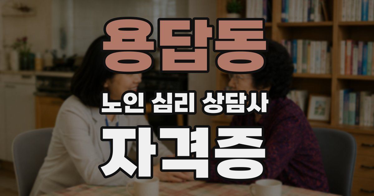 용답동 노인 심리 상담사 자격증