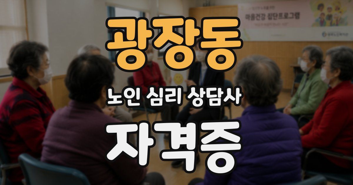 광장동 노인 심리 상담사 자격증