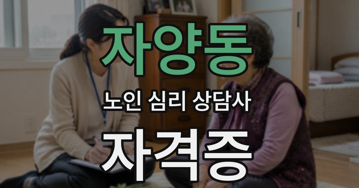 자양동 노인 심리 상담사 자격증